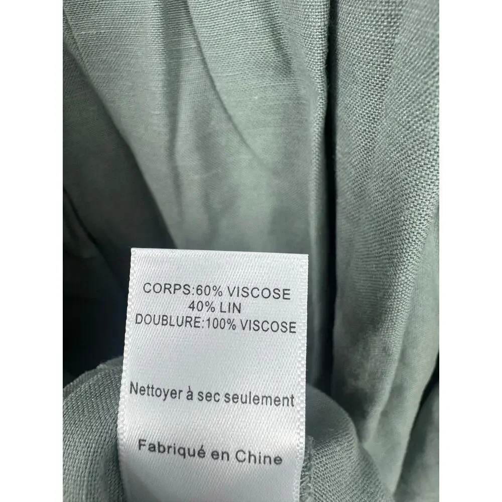 ASTR Label Pleated Bodice Bubble Sleeve Midi Dress Smocked Sage XL NWT - Picture 8 of 10